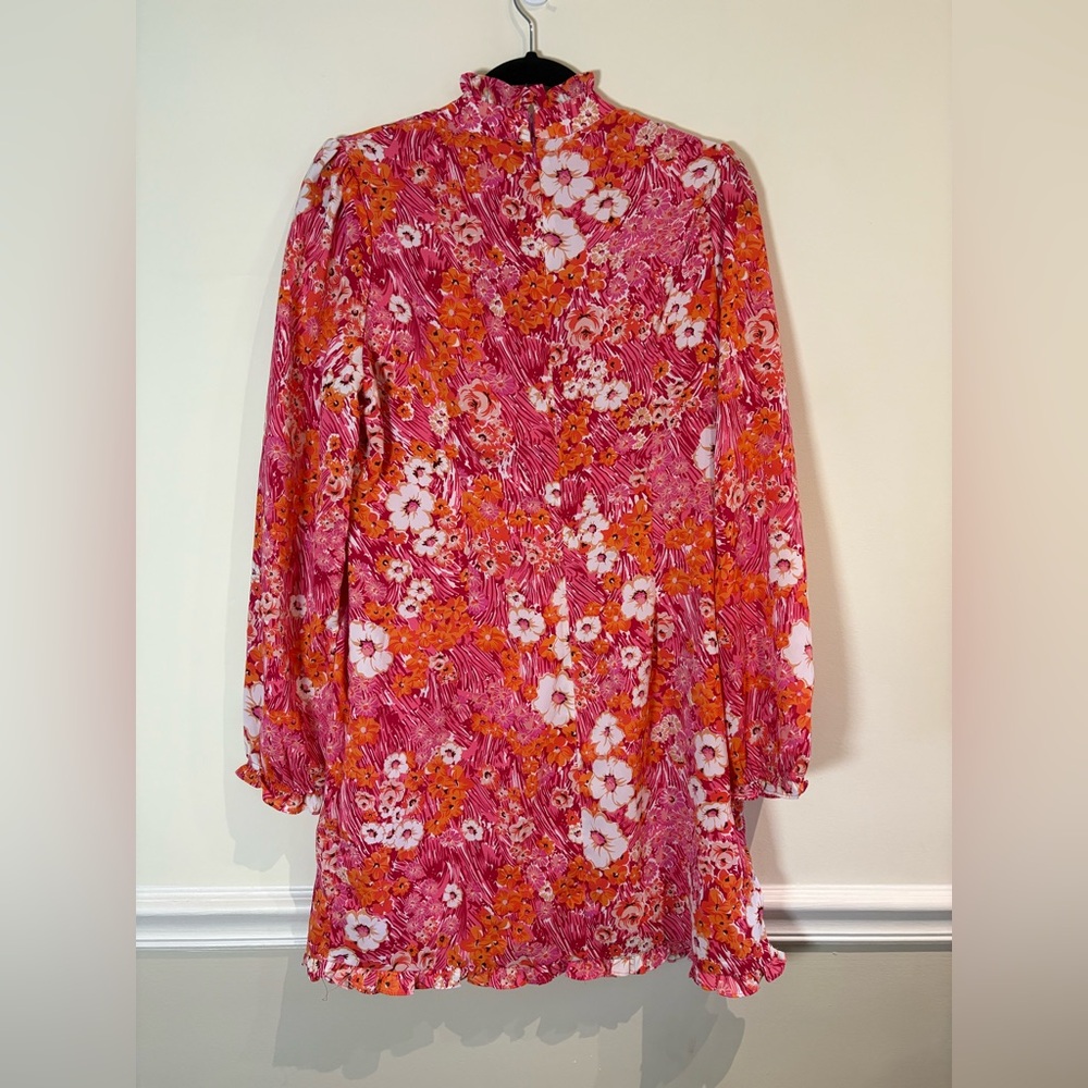 Fashion Nova NWT Elisa Mini Dress Floral Fuchsia/combo Size XL - Picture 4 of 7